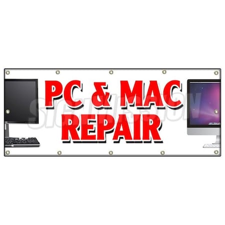 Signmission PC & MAC REPAIR BANNER SIGN computers laptop smartphone netbooks PCs B-120 Pc & Mac Repair